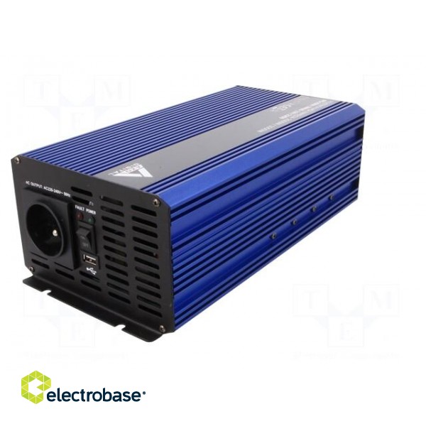 Converter: DC/AC | 1kW | Uout: 230VAC | 11÷15VDC | Out: AC sockets 230V фото 6