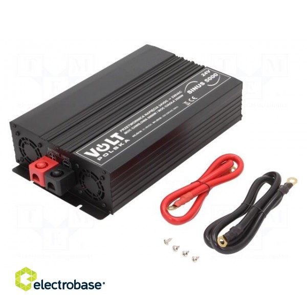 Converter: DC/AC | 2500W | Uout: 230VAC | 21÷28VDC | Ppeak: 5000W | 24V фото 1