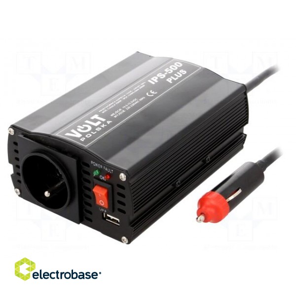 Converter: automotive dc/ac | 350W | Uout: 230VAC | Out: mains 230V paveikslėlis 1