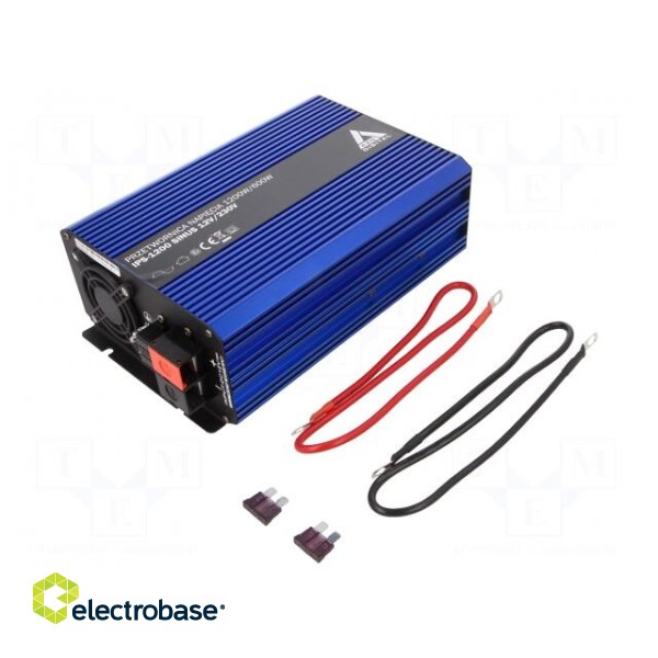 Converter: DC/AC | 600W | Uout: 230VAC | 11÷15VDC | 260x157x77mm | 92% paveikslėlis 1