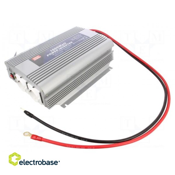 Converter: DC/AC | 1kW | Uout: 230VAC | 21÷30VDC | Out: mains 230V | 85%