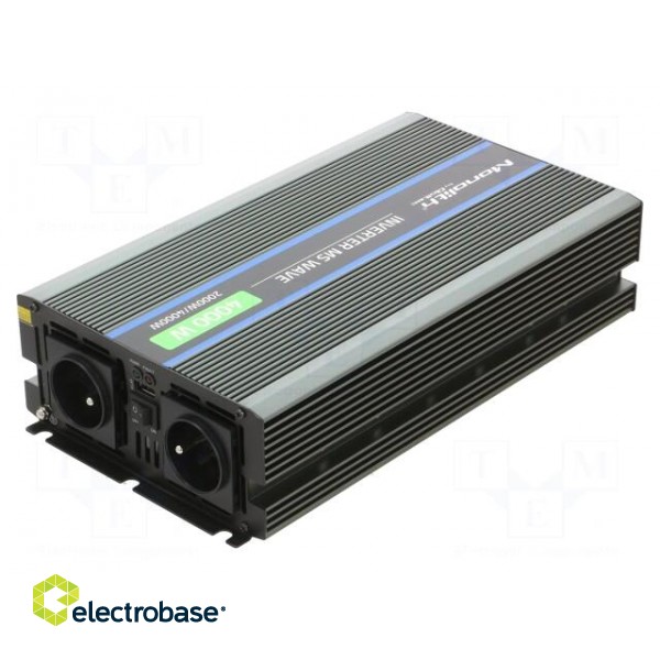 Converter: DC/AC | 2kW | Uout: 230VAC | 12VDC | 180x350x73mm | Ppeak: 4kW image 2