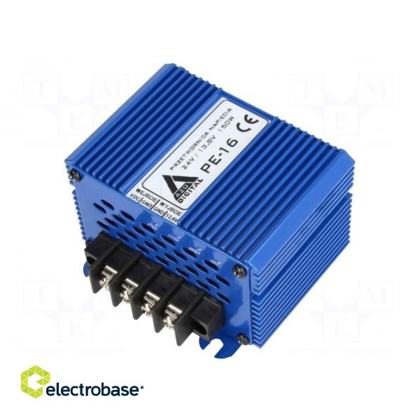 Converter: DC/DC | Uout max: 13.8VDC | Usup: 15÷30VDC | 12A | 85%