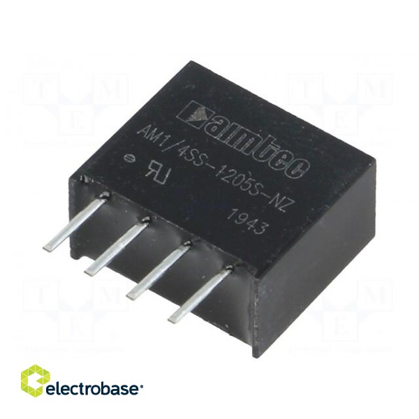 Converter: DC/DC | 0.25W | Uin: 10.8÷13.2V | Uout: 5VDC | Iout: 50mA