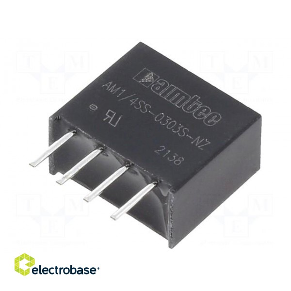 Converter: DC/DC | 0.25W | Uin: 2.97÷3.63V | Uout: 3.3VDC | Iout: 76mA