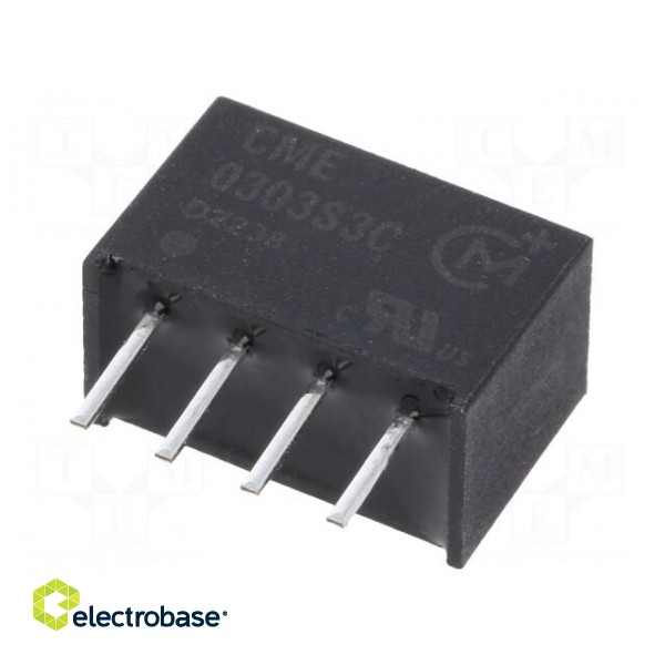 Converter: DC/DC | 0.75W | Uin: 2.97÷3.63V | Uout: 3.3VDC | Iout: 227mA