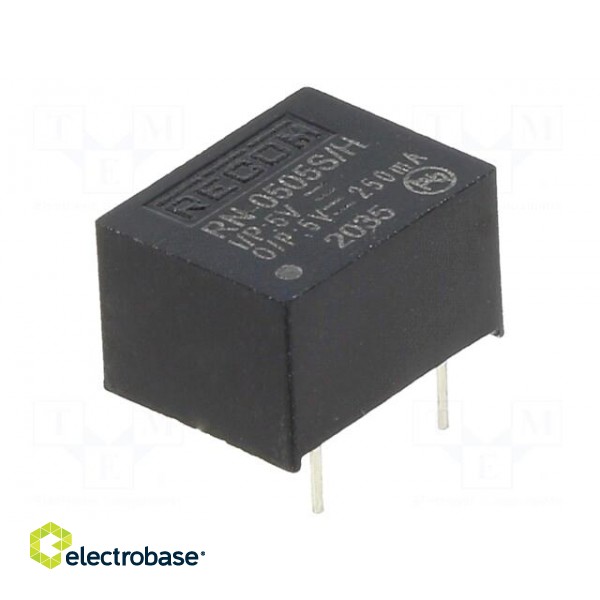 Converter: DC/DC | 1.25W | Uin: 4.5÷5.5V | Uout: 5VDC | Iout: 250mA | DIP8 image 1