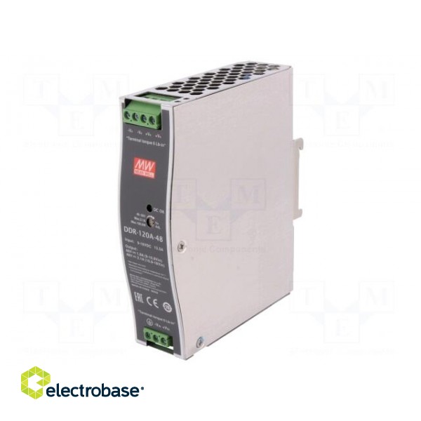 Power supply: DC/DC | 100.8W | 48VDC | 2.1A | 9÷18VDC | Mounting: DIN image 1
