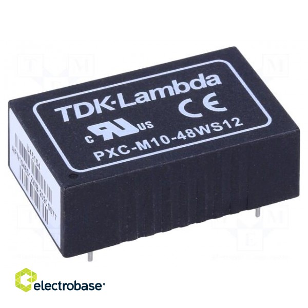 Converter: DC/DC | 10W | Uin: 18÷75V | 12VDC | Iout: 830mA | DIP24 | 14g