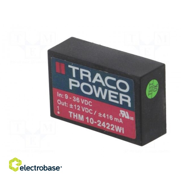 Converter: DC/DC | 10W | Uin: 9÷36V | Uout: 12VDC | Uout2: -12VDC | DIP24 image 4