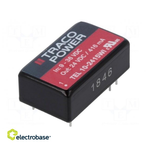 Converter: DC/DC | 10W | Uin: 9÷36V | Uout: 24VDC | Iout: 416mA | DIP16 фото 1