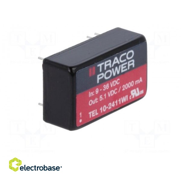 Converter: DC/DC | 10W | Uin: 9÷36V | Uout: 5.1VDC | Iout: 2000mA | DIP16 фото 2