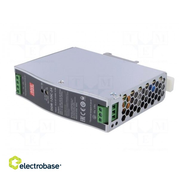 Power supply: DC/DC | 120W | 48VDC | 2.5A | 33.6÷67.2VDC | Mounting: DIN paveikslėlis 2