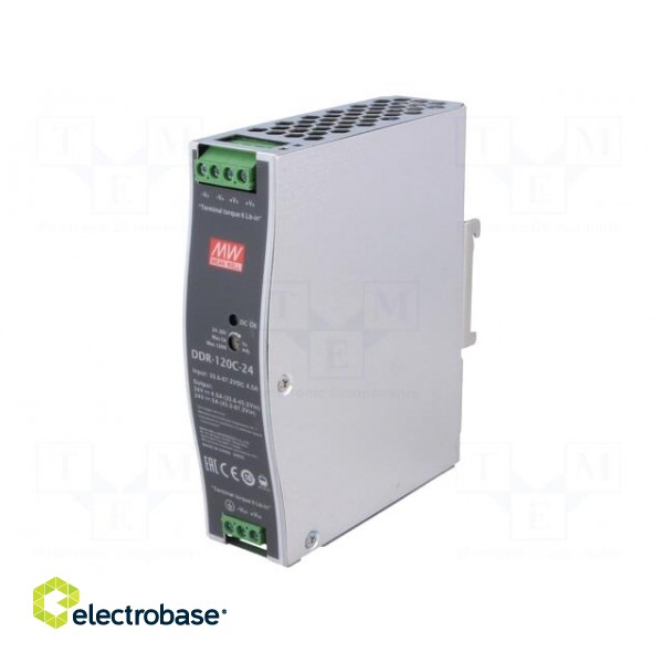 Power supply: DC/DC | 120W | 48VDC | 2.5A | 33.6÷67.2VDC | Mounting: DIN paveikslėlis 1