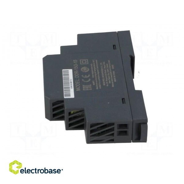 Power supply: DC/DC | 15W | 15VDC | 1A | 9÷36VDC | Mounting: DIN | 68g image 3