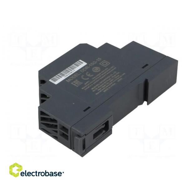 Power supply: DC/DC | 15W | 15VDC | 1A | 9÷36VDC | Mounting: DIN | 68g image 4