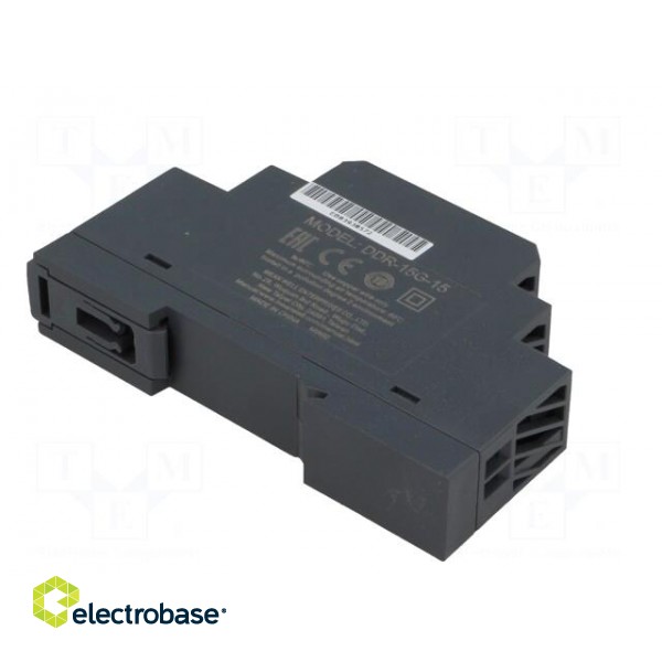 Power supply: DC/DC | 15W | 15VDC | 1A | 9÷36VDC | Mounting: DIN | 68g image 6