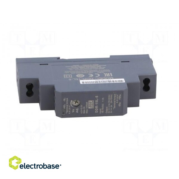 Power supply: DC/DC | 15W | 5VDC | 3A | 18÷75VDC | Mounting: DIN | 68g image 9