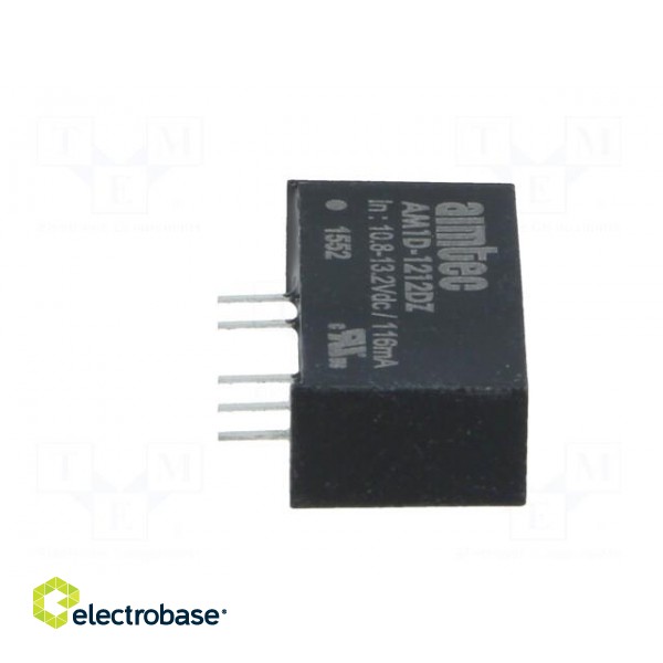 Converter: DC/DC | 1W | Uin: 10.8÷13.2V | Uout: 12VDC | Uout2: -12VDC image 3