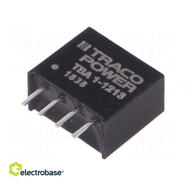 Converter: DC/DC | 1W | Uin: 10.8÷13.2V | Uout: 15VDC | Iout: 65mA | SIP4