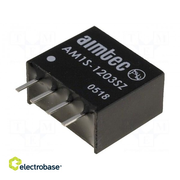 Converter: DC/DC | 1W | Uin: 10.8÷13.2V | Uout: 3.3VDC | Iout: 300mA