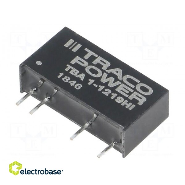 Converter: DC/DC | 1W | Uin: 10.8÷13.2V | Uout: 9VDC | Iout: 111mA | SIP7