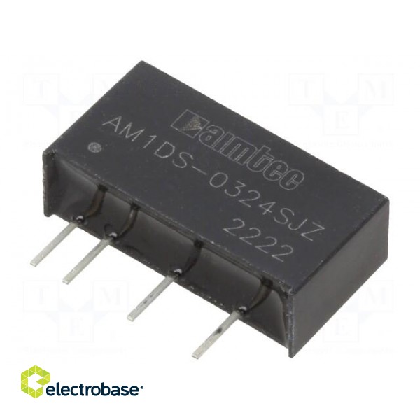 Converter: DC/DC | 1W | Uin: 2.97÷3.63V | Uout: 24VDC | Iout: 42mA | SIP7