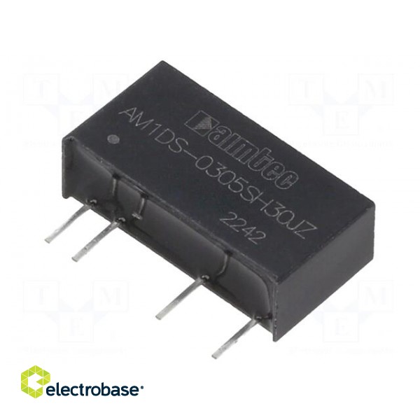 Converter: DC/DC | 1W | Uin: 2.97÷3.63V | Uout: 5VDC | Iout: 200mA | SIP7