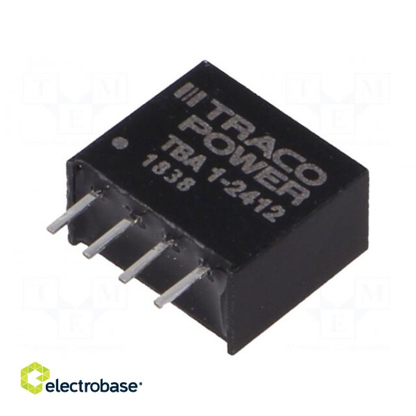 Converter: DC/DC | 1W | Uin: 21.6÷26.4V | Uout: 12VDC | Iout: 80mA | SIP4