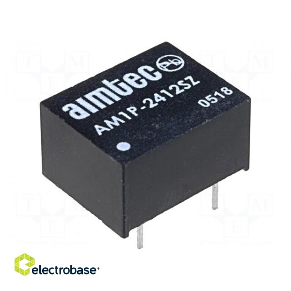 Converter: DC/DC | 1W | Uin: 21.6÷26.4V | Uout: 12VDC | Iout: 83mA | DIP8