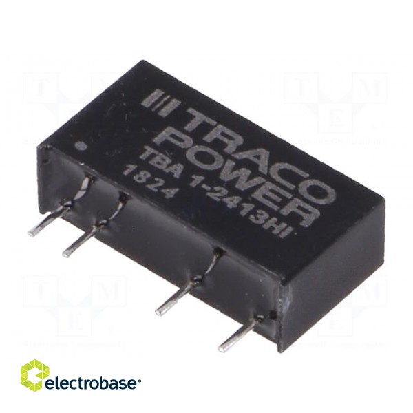 Converter: DC/DC | 1W | Uin: 21.6÷26.4V | Uout: 15VDC | Iout: 66mA | SIP7