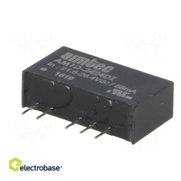 Converter: DC/DC | 1W | Uin: 21.6÷26.4V | Uout: 24VDC | Uout2: -24VDC image 2