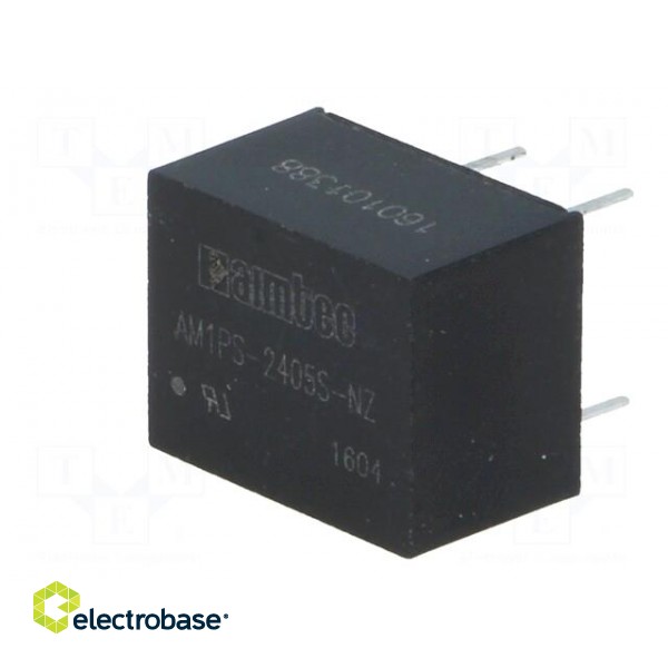 Converter: DC/DC | 1W | Uin: 21.6÷26.4V | 5VDC | Iout: 200mA | DIP8 | 1.8g paveikslėlis 4