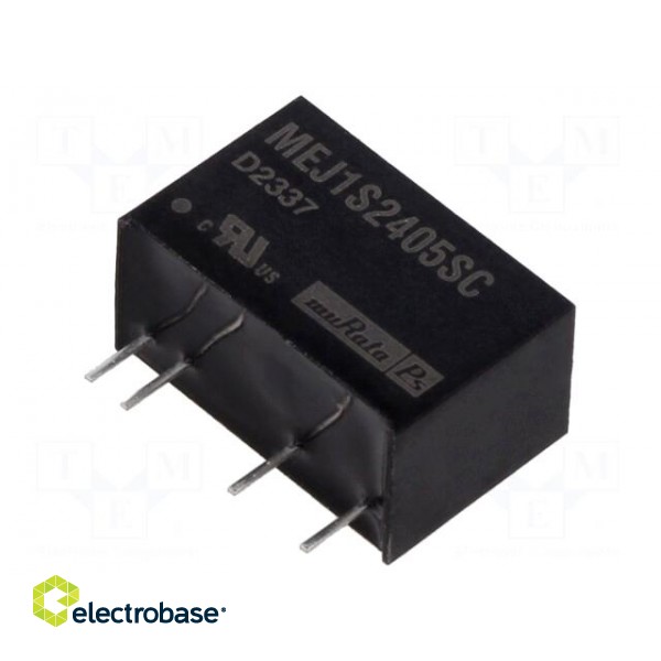 Converter: DC/DC | 1W | Uin: 21.6÷26.4V | Uout: 5VDC | Iout: 200mA | SIP
