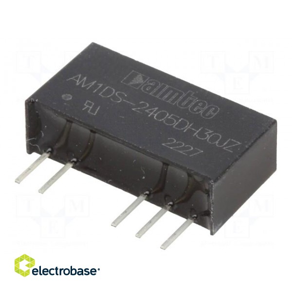 Converter: DC/DC | 1W | Uin: 21.6÷26.4V | Uout: 5VDC | Uout2: -5VDC | SIP7