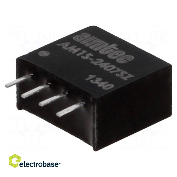 Converter: DC/DC | 1W | Uin: 21.6÷26.4V | 7.2VDC | Iout: 140mA | SIP4 image 1