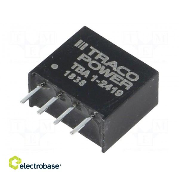 Converter: DC/DC | 1W | Uin: 21.6÷26.4V | Uout: 9VDC | Iout: 110mA | SIP4