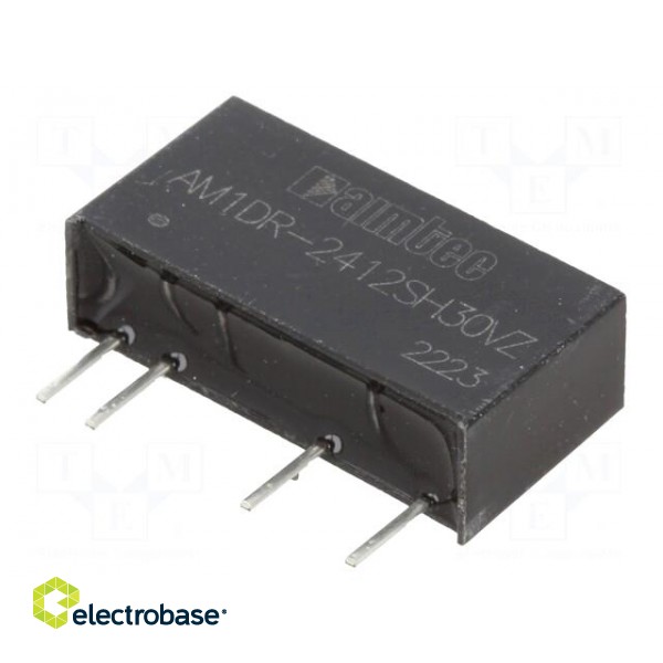 Converter: DC/DC | 1W | Uin: 22.8÷25.2V | Uout: 12VDC | Iout: 83mA | SIP7