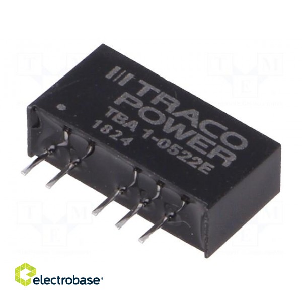 Converter: DC/DC | 1W | Uin: 4.5÷5.5V | Uout: 12VDC | Uout2: -12VDC | SIP7