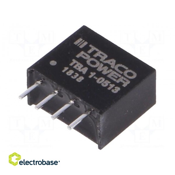 Converter: DC/DC | 1W | Uin: 4.5÷5.5V | Uout: 15VDC | Iout: 65mA | SIP4