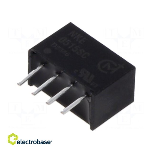 Converter: DC/DC | 1W | Uin: 4.5÷5.5V | Uout: 15VDC | Iout: 66mA | SIP