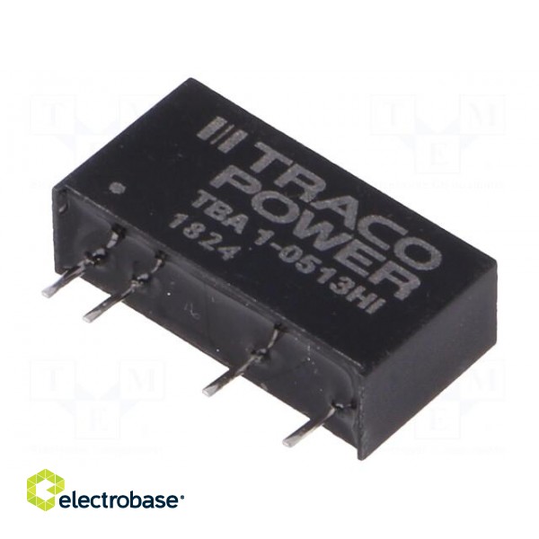 Converter: DC/DC | 1W | Uin: 4.5÷5.5V | Uout: 15VDC | Iout: 66mA | SIP7