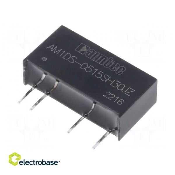 Converter: DC/DC | 1W | Uin: 4.5÷5.5V | Uout: 15VDC | Iout: 67mA | SIP7