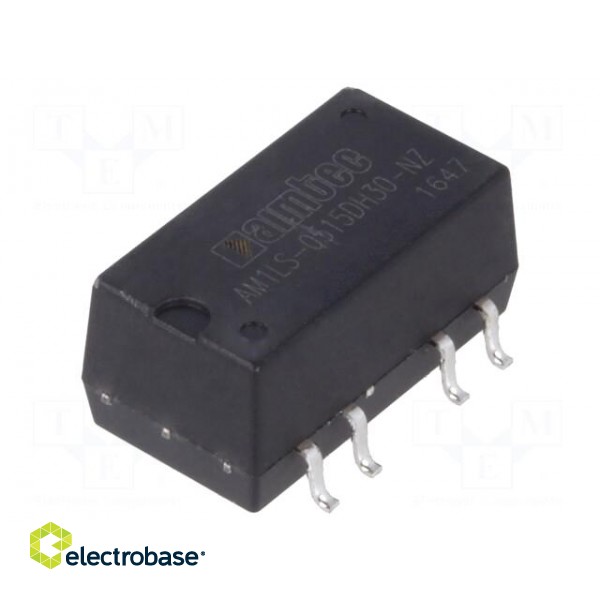 Converter: DC/DC | 1W | Uin: 4.5÷5.5V | Uout: 15VDC | Uout2: -15VDC | SMT