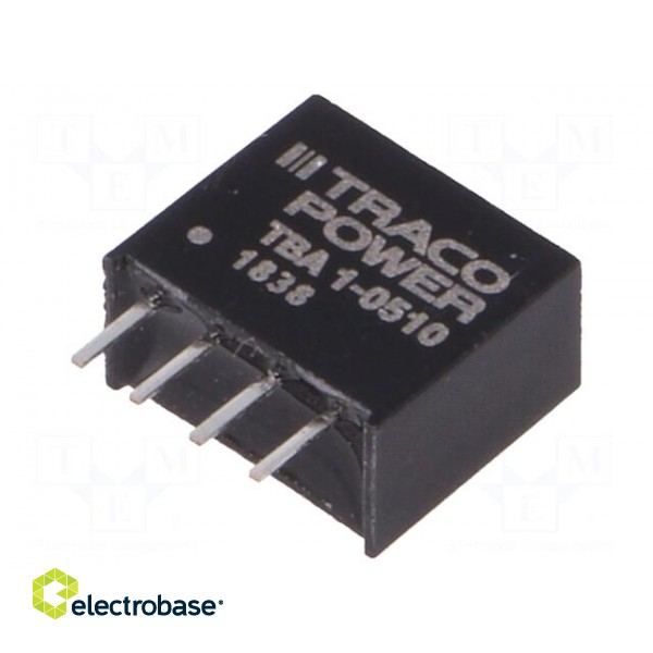 Converter: DC/DC | 1W | Uin: 4.5÷5.5V | Uout: 3.3VDC | Iout: 260mA | SIP4