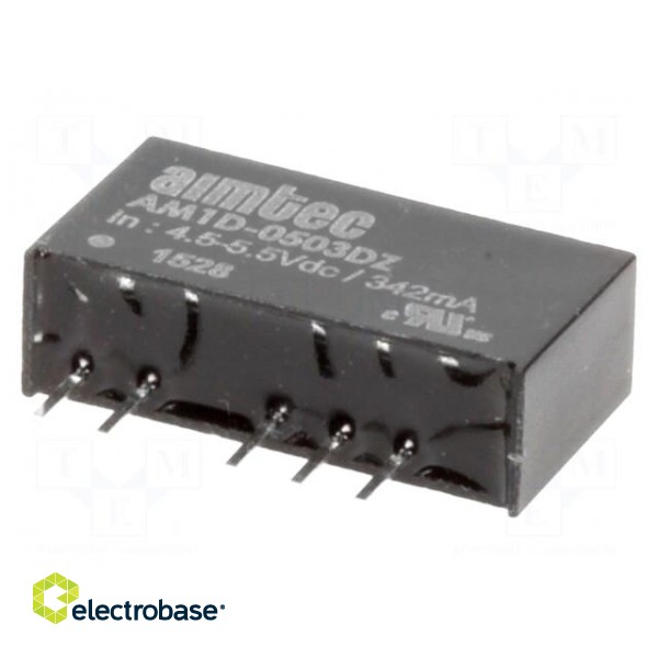 Converter: DC/DC | 1W | Uin: 4.5÷5.5V | 3.3VDC | Iout: 300mA | SIP7 | 2.3g paveikslėlis 1