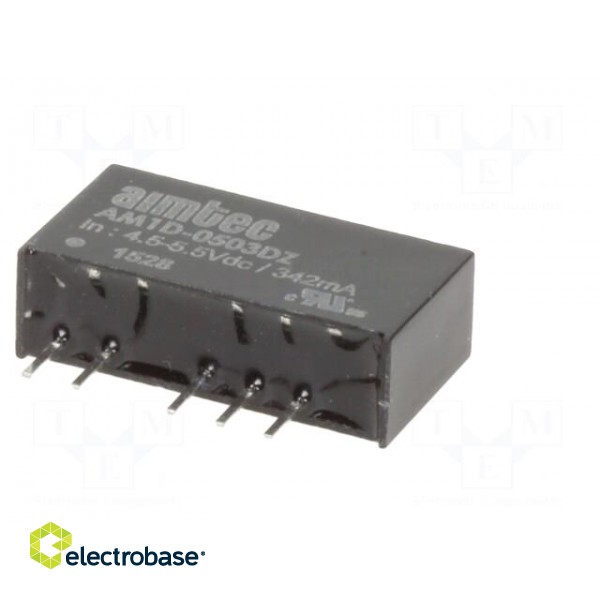 Converter: DC/DC | 1W | Uin: 4.5÷5.5V | 3.3VDC | Iout: 300mA | SIP7 | 2.3g paveikslėlis 2