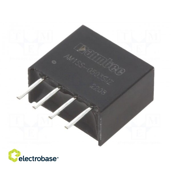 Converter: DC/DC | 1W | Uin: 4.5÷5.5V | Uout: 3.3VDC | Iout: 303mA | SIP4