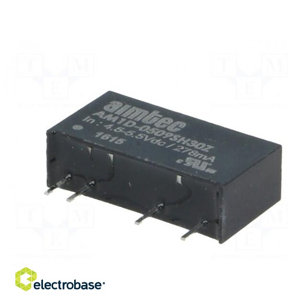 Converter: DC/DC | 1W | Uin: 4.5÷5.5V | Uout: 9VDC | Iout: 110mA | SIP7 фото 2