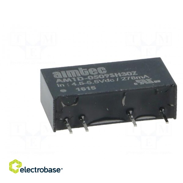 Converter: DC/DC | 1W | Uin: 4.5÷5.5V | Uout: 9VDC | Iout: 110mA | SIP7 фото 9